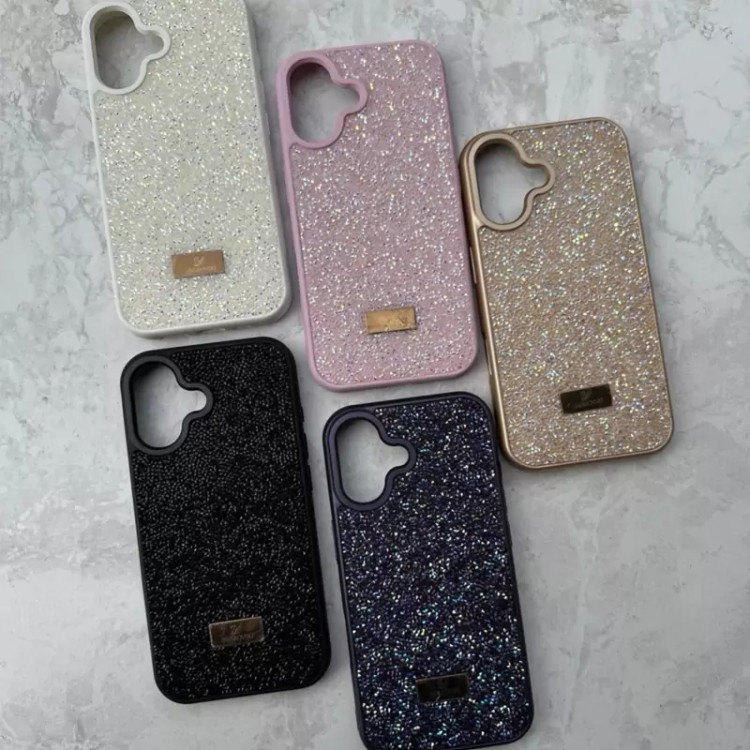 قاب محافظ سواروفسکی (Swarovski) لوکس نگیندار درخشان مناسب آیفون 15 – همراه اکسسوری