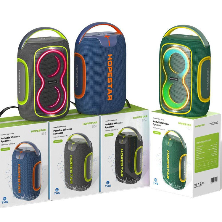 اسپیکر بلوتوثی هوپاستار HOPESTAR H59 قابلحمل ۵۰ وات ضدآب – همراه اکسسوری