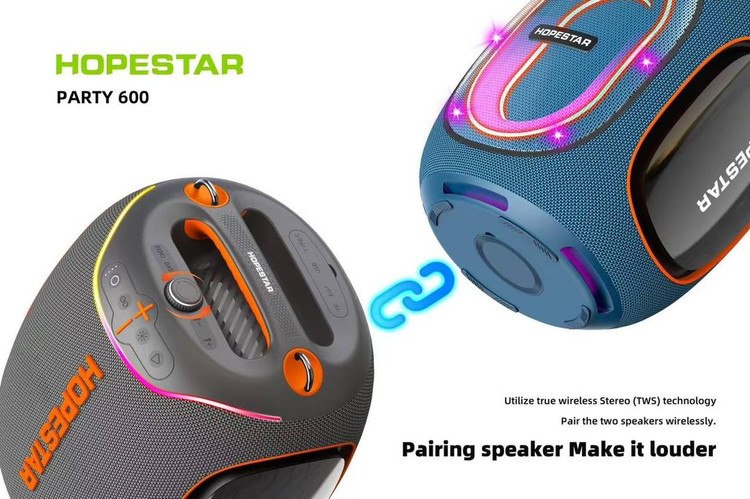 HOPESTAR Party 600 Portable Bluetooth Speaker Dual Microphones – Hamrah Accessory