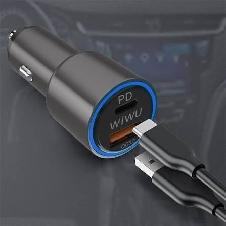 5. تصویر پورتهای USB و Type-C شارژر فندکی WiWU