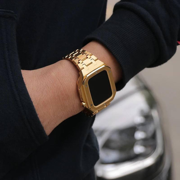 بند لاکچری گلدن استایل Apple Watch 45 همراه اکسسوری