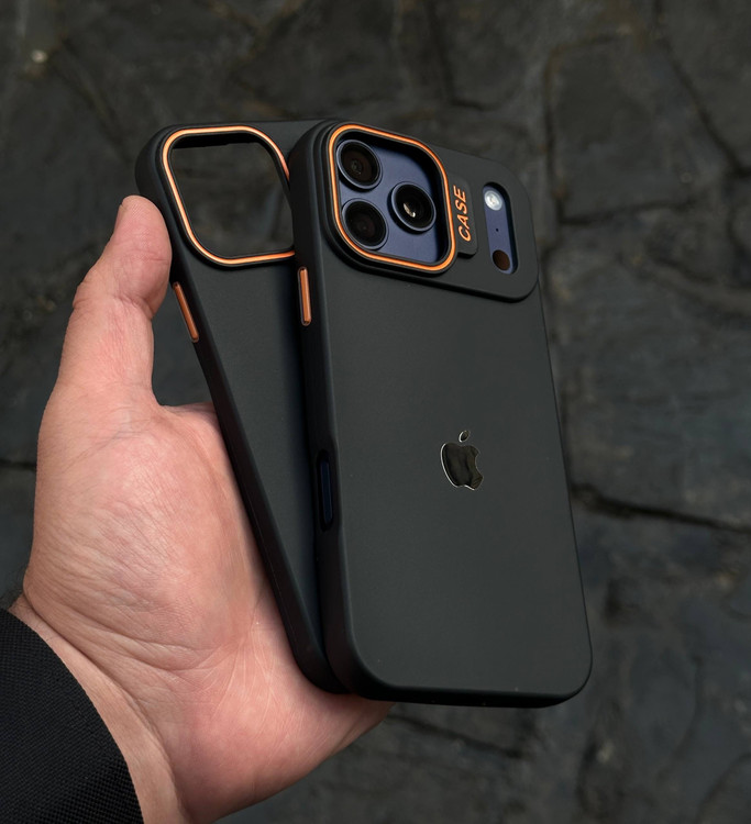 قاب آیفون Black Orange با لوگو