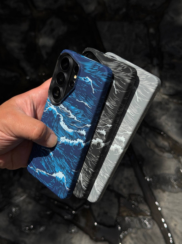 قاب سامسونگ گلکسی S24 Ultra/S25 Ultra/S26 Ultra مدل Carbon Texture Sea Legend طرح افسانه دریا موب جت