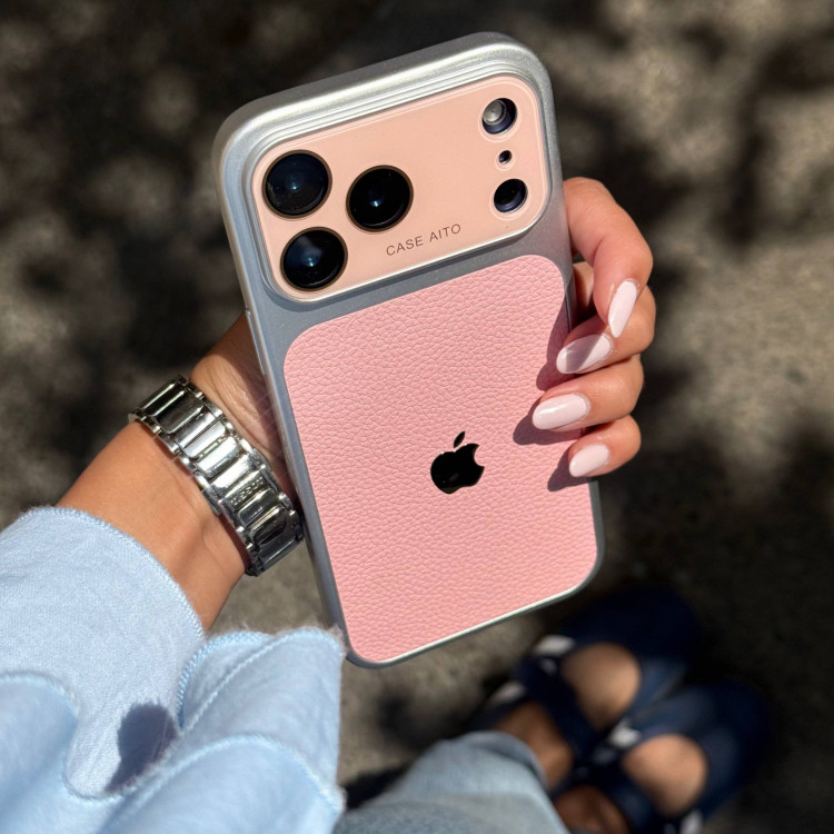 قاب چرمی لنز 17 صورتی Leather Lens 17 Pinky + موب جت